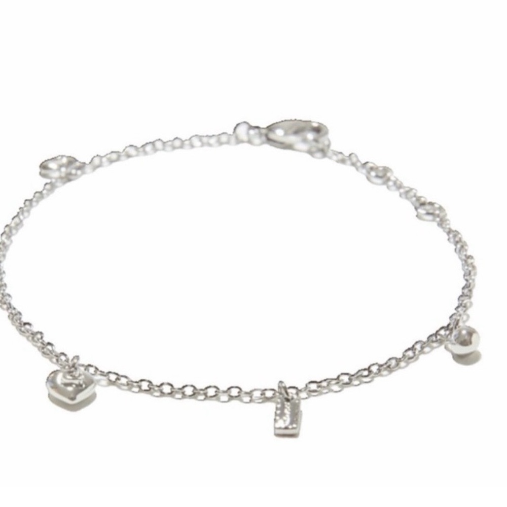 Coach Silver Heart Charm Bracelet